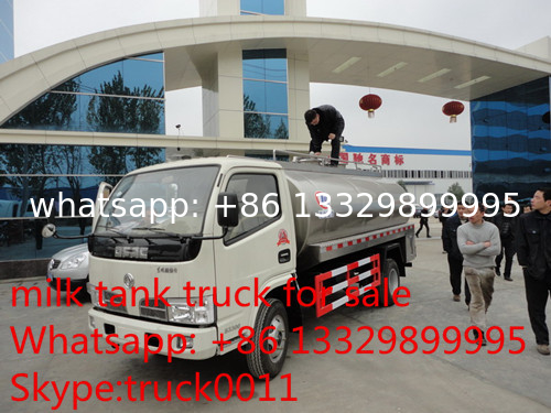 factory direct sale dongfeng brand 8,000L milk tank truck, hot sale dongfeng 8,000L stainless steel liquid food truck