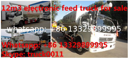 dongfeng 12m3 livestock and farm-oriented feed transported truck for sale, wholesale best price bulk feed truck