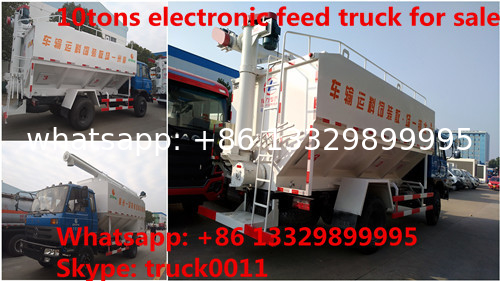 dongfeng 190hp diesel 20m3 livestock and poultry feed truck for sale, best price 10tons feed transported truck