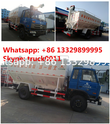 dongfeng 190hp diesel 20m3 livestock and poultry feed truck for sale, best price 10tons feed transported truck