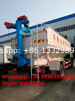 dongfeng 190hp diesel 20m3 livestock and poultry feed truck for sale, best price 10tons feed transported truck