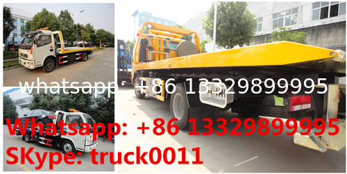 CLW5080TQZ4 dongfeng 120hp 3tons road wrecker truck for sale, factory sale best price dongfeng flatbed towing vehicle