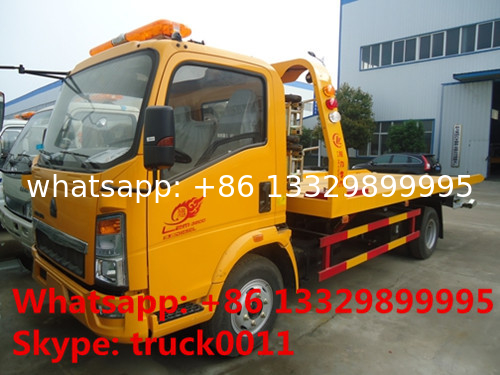 China wrecker vehicle plarform road wrecker 4ton Sino wrecker truck, car towing service truck vehicle recovery wrecker