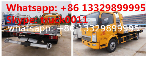 China wrecker vehicle plarform road wrecker 4ton Sino wrecker truck, car towing service truck vehicle recovery wrecker