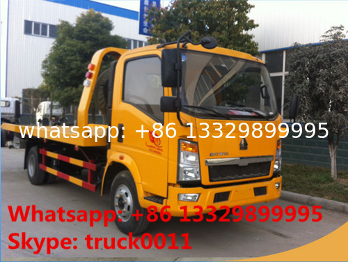 China wrecker vehicle plarform road wrecker 4ton Sino wrecker truck, car towing service truck vehicle recovery wrecker