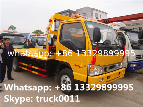 China famous JAC brand flatbed towing vehicle for sale, JAC brand 4*2 LHD car towing services platform wrecker vehicle