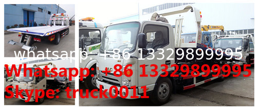 China famous JAC brand flatbed towing vehicle for sale, JAC brand 4*2 LHD car towing services platform wrecker vehicle