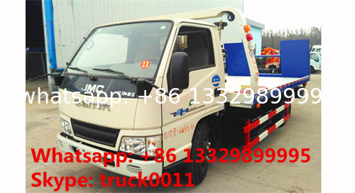 JMC brand 4*2 LHD flatbed wrecker tow truck for sale,factory sale best price JMC road recovery rescue towing truck
