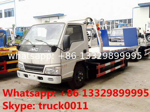 JMC brand 4*2 LHD flatbed wrecker tow truck for sale,factory sale best price JMC road recovery rescue towing truck