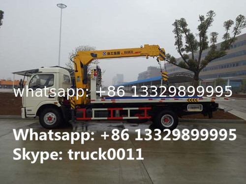 Dongfeng 4*2 flatbed wrecker tow truck with telescopic/knuckle boom crane for sale, factory sale road recovery truck