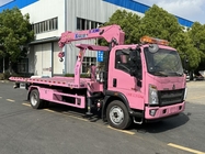 Skid-proof One Towing Two Flatbed Wrecker Towing Truck with Italy Imported Special Balance Valve