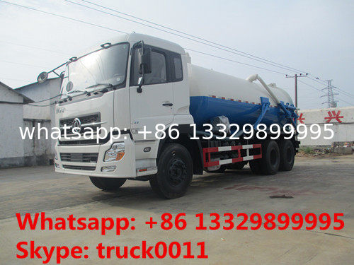 best price DONGFENG TIANLONG 6*4 16M3 vacuum tank truck for sale, factory sale dongfeng16cbm sewage suction truck