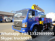 Dongfeng 4*2 5ton folded arm crane mounted on cargo truck for sale, best price and high quality forland 4*2 truck crane