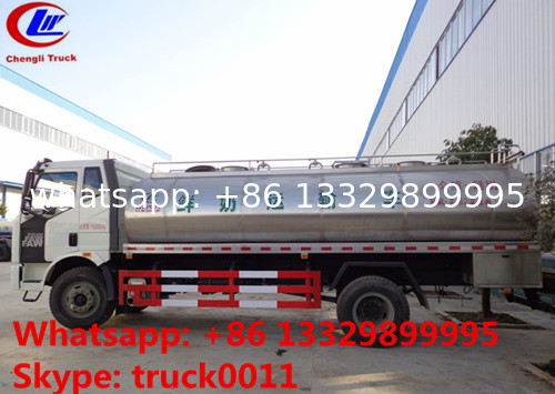 China famous FAW 6*2 18000L LHD CLW brand milk tank truck for sale, Factory sale best price stainless liquid food truck