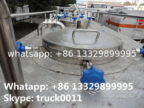 Good quality 8m3 Forland LHD 4*2 stainless steel  fresh milk tank for sale, China manufacturer of forland milk truck