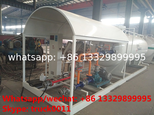 2021s customized 8m3 4tons mobile skid lpg tank for sale,cheapest price skid lpg tank plant with single digital scale