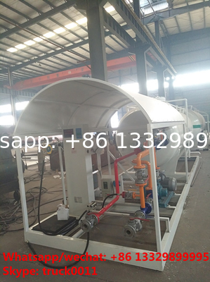 2021s customized 8m3 4tons mobile skid lpg tank for sale,cheapest price skid lpg tank plant with single digital scale