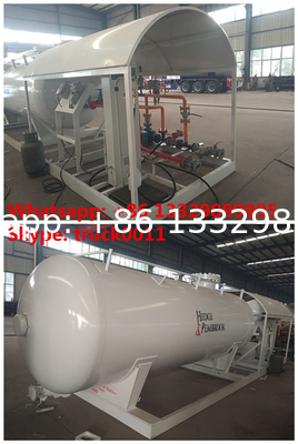 2021s customized 8m3 4tons mobile skid lpg tank for sale,cheapest price skid lpg tank plant with single digital scale