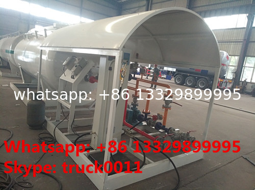 2021s customized 8m3 4tons mobile skid lpg tank for sale,cheapest price skid lpg tank plant with single digital scale