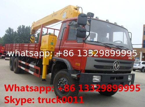 factory sale best price dongfeng 6*4 LHD 8-12tons truck with crane, hot sale dongfeng 210hp diesel truck mounted crane