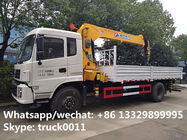 dongfeng tianjin 170hp/190hp diesel 6.3tons truck with crane for sale,best price dongfeng telescopic crane on  truck