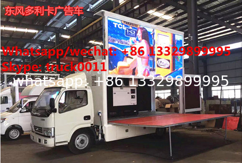Dongfeng 4*2 LHD mobile digital billboard LED advertising vehicle for sale,factory sale cheapest 130hp diesel LED truck