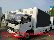 Dongfeng 4*2 LHD mobile digital billboard LED advertising vehicle for sale,factory sale cheapest 130hp diesel LED truck