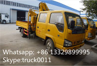 ISUZU 4*2 double cabs 2.5tons XCMG telescopic boom mounted on truck for sale, best price ISUZU truck with XCMG crane