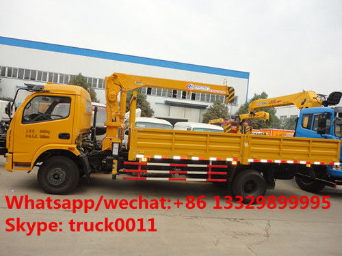 Dongfeng duolika 4*2 LHD 4 ton   xcmg small truck crane for sale, best price 4tons 120hp truck mounted crane