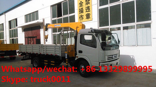Dongfeng duolika 4*2 LHD 4 ton   xcmg small truck crane for sale, best price 4tons 120hp truck mounted crane