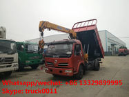 hot sale cheapest price dongfeng 2.5tons telescopic boom mounted on dump truck, factory dongfeng dump truck with crane