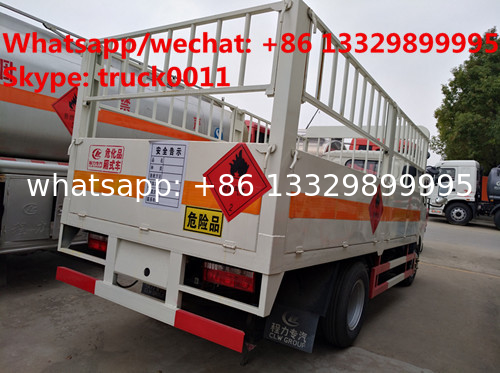 dongfeng tianjin 170hp/190hp gas canisters transporting vehicle for sale, best price stake van truck for gas cylinders