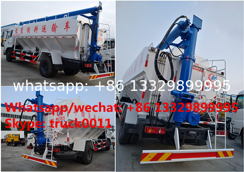 best price 20m3 hydraulic poultry feed truck for sale, factory sale dongfeng LHD/RHD 10tons hydraulic feed pellet truck