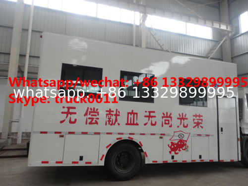 factory direct sale price 190hp 4*2 RHD blood donor bus for mobile blood donation, best price mobile blood vehicle