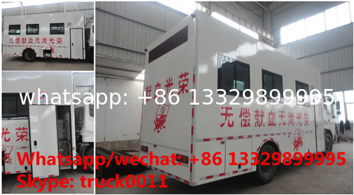 factory direct sale price 190hp 4*2 RHD blood donor bus for mobile blood donation, best price mobile blood vehicle