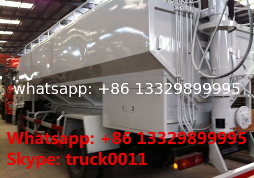 Dongfeng 8*4 40m3 hydraulic discharging poultry feed truck for sale, factory sale best price 20tons animal feed truck