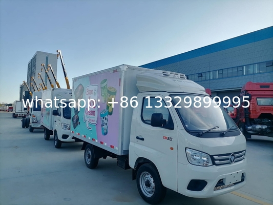 Low Maintenance Carrier Refrigerated van Truck FOTON diesel RHD 2Tons MINI Refrigerator truck FOTON brand new 6 tires