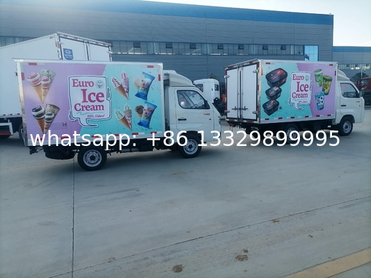 Low Maintenance Carrier Refrigerated van Truck FOTON diesel RHD 2Tons MINI Refrigerator truck FOTON brand new 6 tires