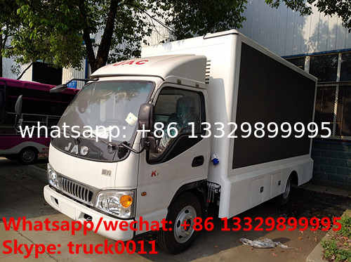 China famous JAC brand 4*2 P6 outdoor mobile LED advertising truck for sale, hot sale JAC P6 LED billboard vehicle