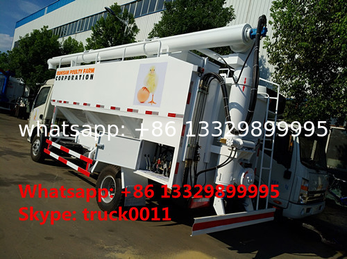 customized farm-oriented poultry feed truck with hydraulic discharging for sale, factory sale hydraulic 12m3 feed truck