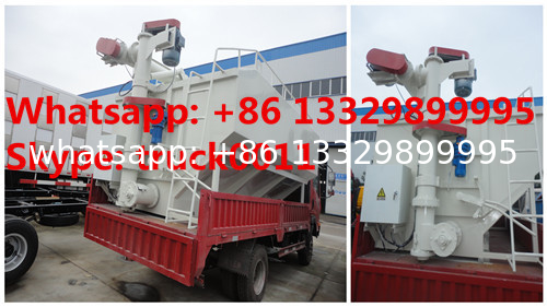 factory selling 12m3 animal feed tank mounted on cargo truck, HOT SALE! 5-6tons bulk poultry feed tank mounted on truck