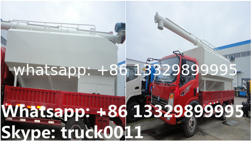 factory selling 12m3 animal feed tank mounted on cargo truck, HOT SALE! 5-6tons bulk poultry feed tank mounted on truck