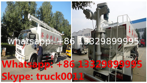 new Dongfeng Euro 3 5-7tons livestock poultry feed truck for sale, factory sale best price 12m3 bulk feed truck