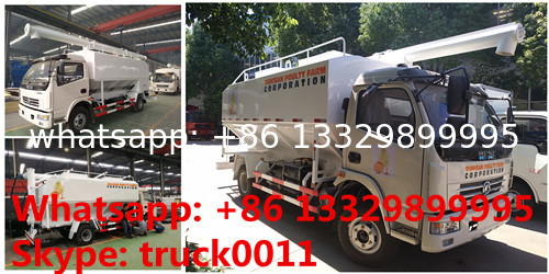 new Dongfeng Euro 3 5-7tons livestock poultry feed truck for sale, factory sale best price 12m3 bulk feed truck