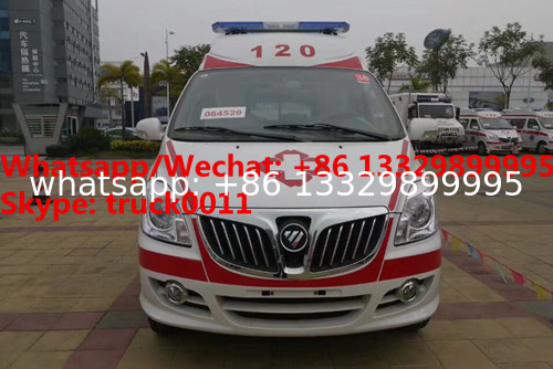 High quality and lower price new FOTON MP  E series transiting ambulance vehicle for sale, FOTON gasoline ambulance