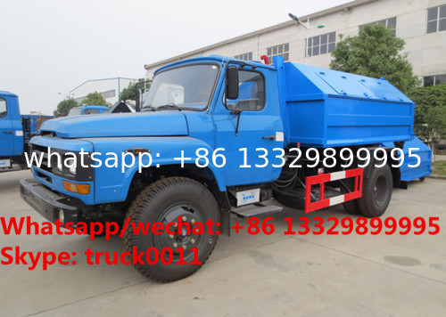 Factory sale dongfeng long nose 6m3 hook lift garbage truck, wholesale lower price dongfeng hook wastes container truck