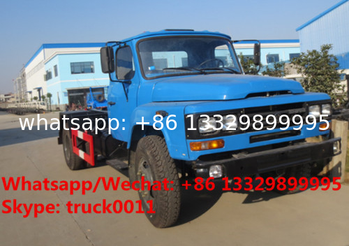 Factory sale dongfeng long nose 6m3 hook lift garbage truck, wholesale lower price dongfeng hook wastes container truck