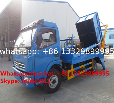 Factory sale dongfeng 4*2 LHD 5m3 hydraulic hookling arm garbage truck, HOT SALE! dongfeng skid bon wastes vehicle