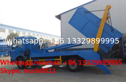 Factory sale dongfeng 4*2 LHD 5m3 hydraulic hookling arm garbage truck, HOT SALE! dongfeng skid bon wastes vehicle