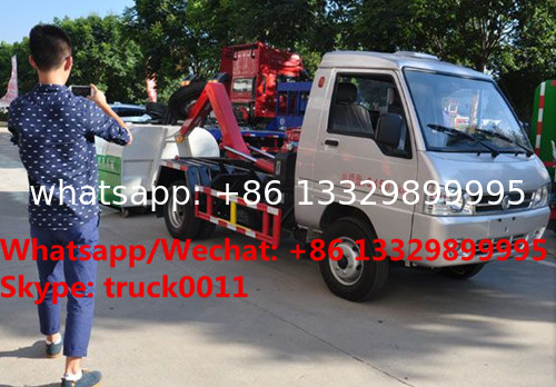 Factory sale Bottom price KAMA mini 3m3 hook lift trash truck,FOT SALE! KAMA gasoline mini wastes collecting vehicle